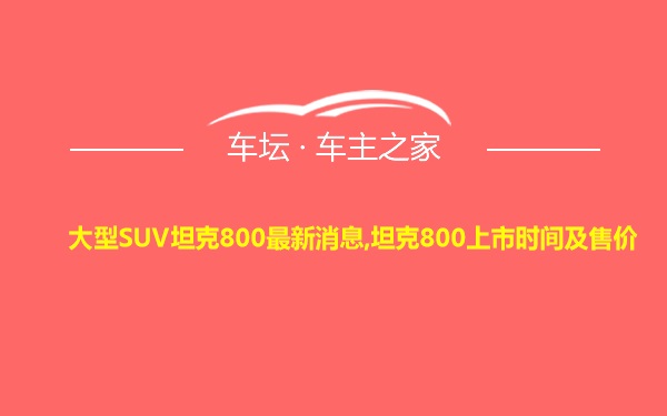 大型SUV坦克800最新消息,坦克800上市时间及售价