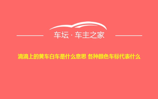 滴滴上的黄车白车是什么意思 各种颜色车标代表什么