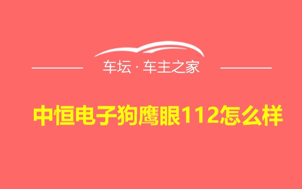 中恒电子狗鹰眼112怎么样