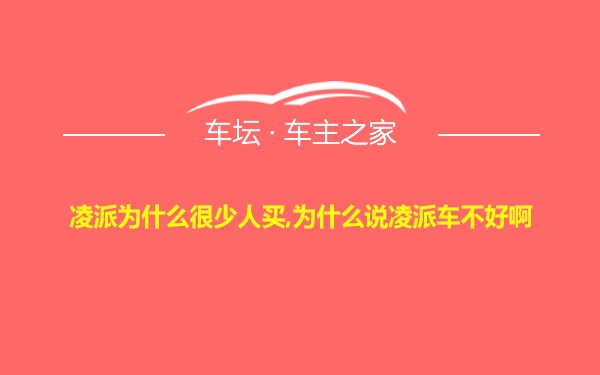 凌派为什么很少人买,为什么说凌派车不好啊