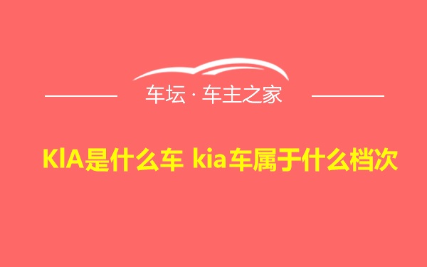 KlA是什么车 kia车属于什么档次