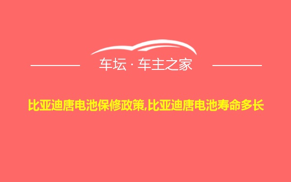 比亚迪唐电池保修政策,比亚迪唐电池寿命多长