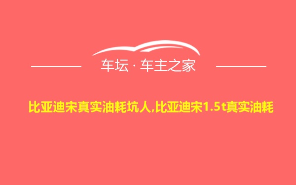 比亚迪宋真实油耗坑人,比亚迪宋1.5t真实油耗