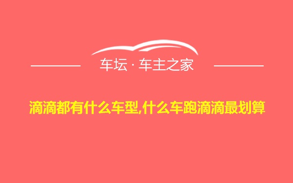 滴滴都有什么车型,什么车跑滴滴最划算