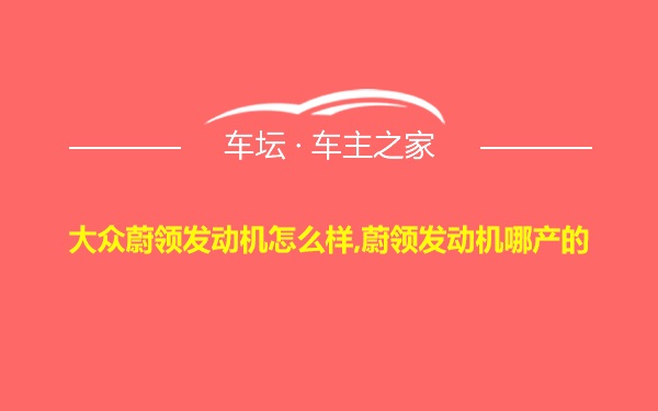 大众蔚领发动机怎么样,蔚领发动机哪产的