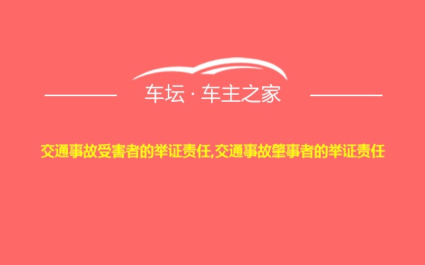 交通事故受害者的举证责任,交通事故肇事者的举证责任