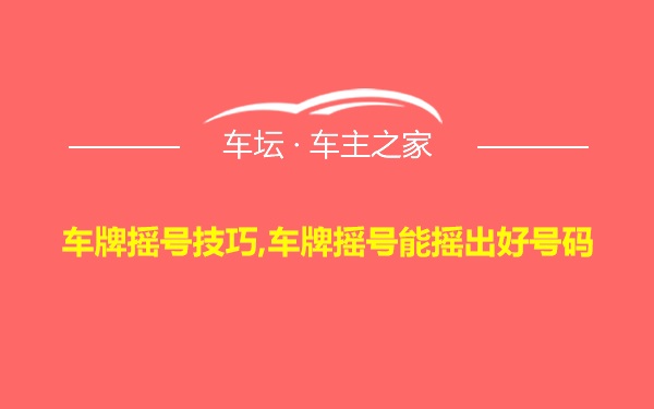 车牌摇号技巧,车牌摇号能摇出好号码