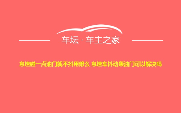 怠速碰一点油门就不抖用修么 怠速车抖动轰油门可以解决吗