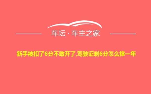 新手被扣了6分不敢开了,驾驶证剩6分怎么撑一年