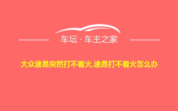 大众途昂突然打不着火,途昂打不着火怎么办