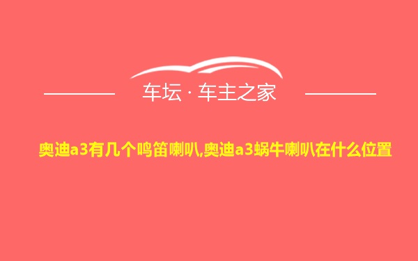 奥迪a3有几个鸣笛喇叭,奥迪a3蜗牛喇叭在什么位置