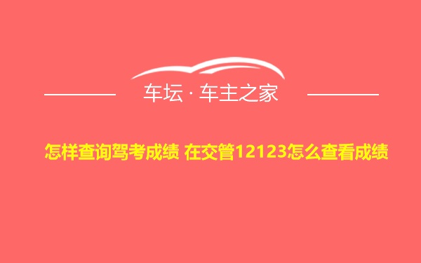 怎样查询驾考成绩 在交管12123怎么查看成绩