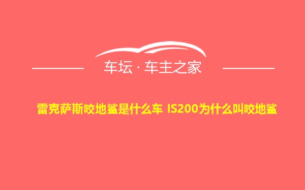 雷克萨斯咬地鲨是什么车 IS200为什么叫咬地鲨