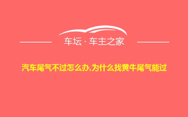 汽车尾气不过怎么办,为什么找黄牛尾气能过