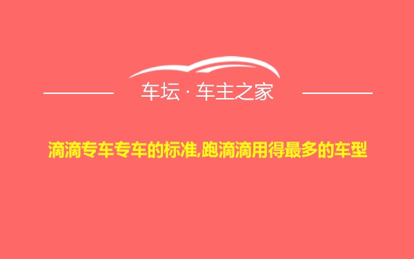 滴滴专车专车的标准,跑滴滴用得最多的车型