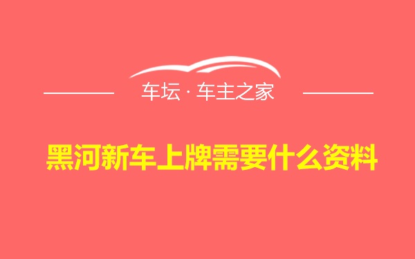 黑河新车上牌需要什么资料