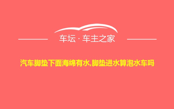 汽车脚垫下面海绵有水,脚垫进水算泡水车吗