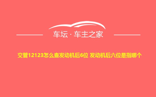 交管12123怎么查发动机后6位 发动机后六位是指哪个