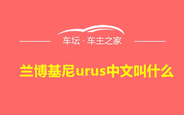 兰博基尼urus中文叫什么