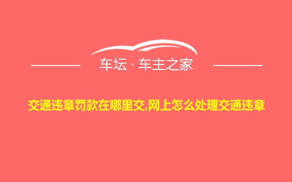 交通违章罚款在哪里交,网上怎么处理交通违章