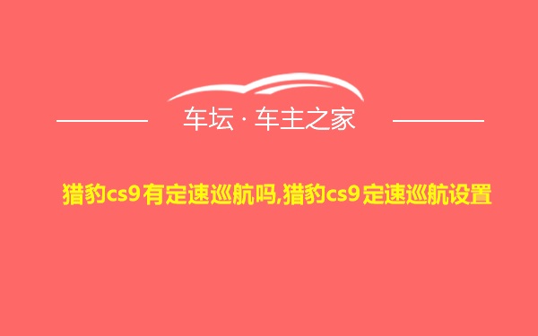猎豹cs9有定速巡航吗,猎豹cs9定速巡航设置