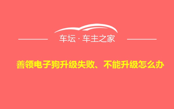 善领电子狗升级失败、不能升级怎么办