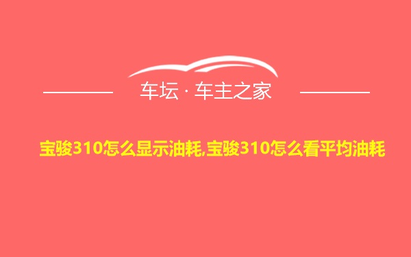 宝骏310怎么显示油耗,宝骏310怎么看平均油耗