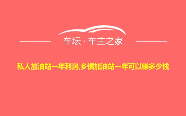 私人加油站一年利润,乡镇加油站一年可以赚多少钱