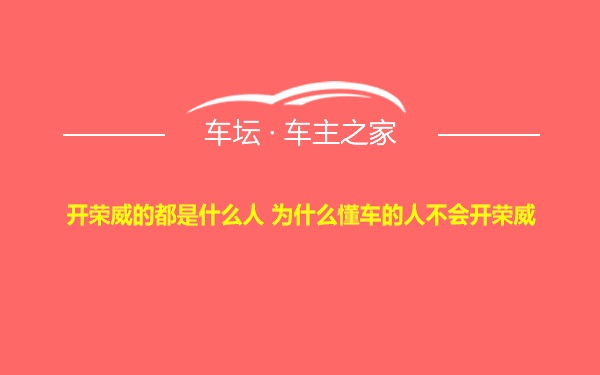 开荣威的都是什么人 为什么懂车的人不会开荣威