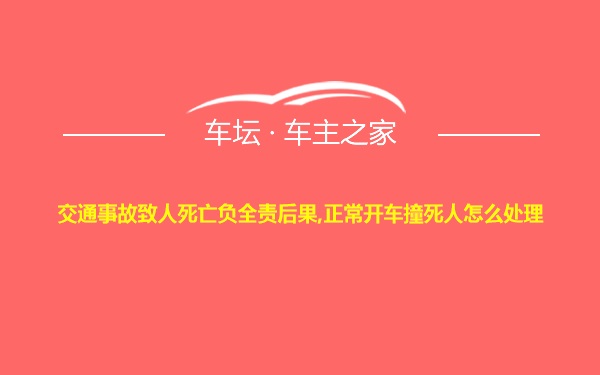 交通事故致人死亡负全责后果,正常开车撞死人怎么处理