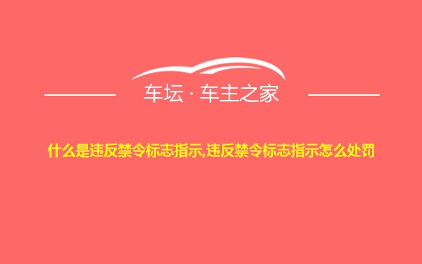 什么是违反禁令标志指示,违反禁令标志指示怎么处罚