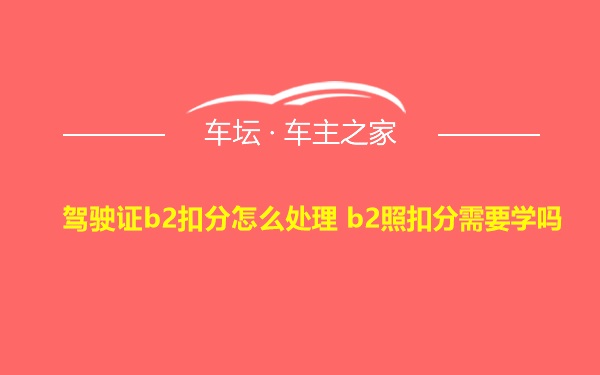 驾驶证b2扣分怎么处理 b2照扣分需要学吗