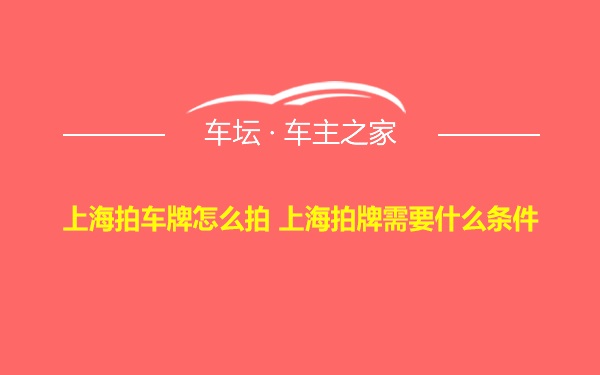 上海拍车牌怎么拍 上海拍牌需要什么条件