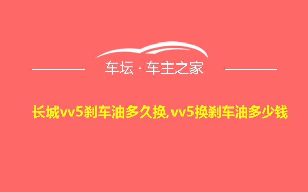 长城vv5刹车油多久换,vv5换刹车油多少钱