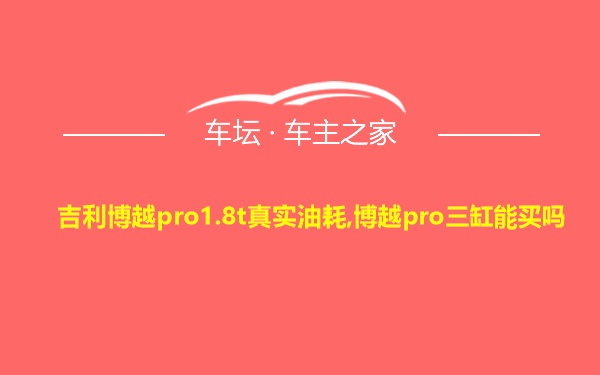 吉利博越pro1.8t真实油耗,博越pro三缸能买吗