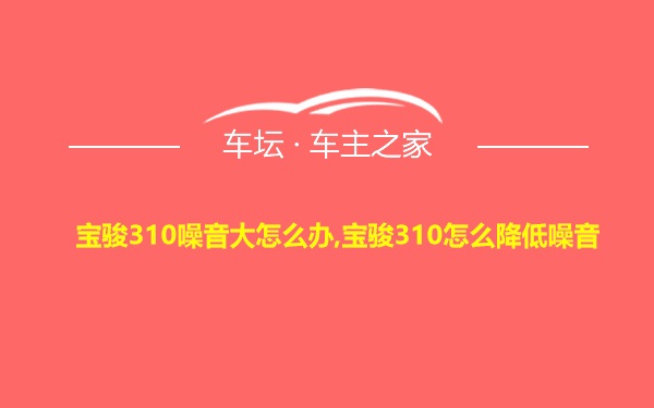 宝骏310噪音大怎么办,宝骏310怎么降低噪音