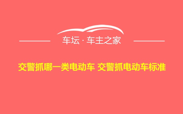 交警抓哪一类电动车 交警抓电动车标准