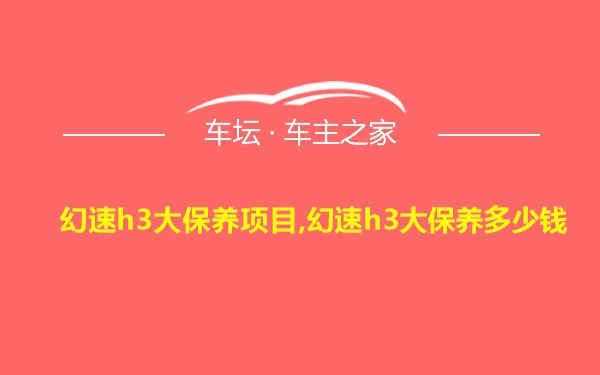 幻速h3大保养项目,幻速h3大保养多少钱