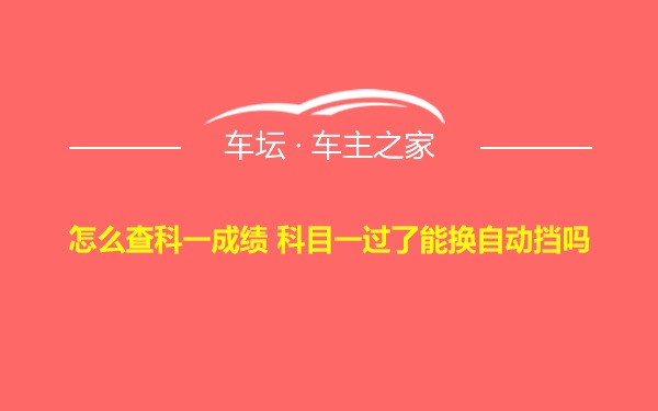 怎么查科一成绩 科目一过了能换自动挡吗