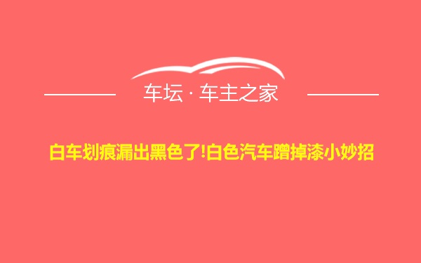 白车划痕漏出黑色了!白色汽车蹭掉漆小妙招