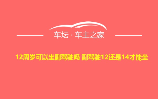 12周岁可以坐副驾驶吗 副驾驶12还是14才能坐