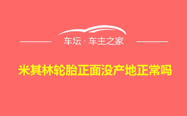 米其林轮胎正面没产地正常吗