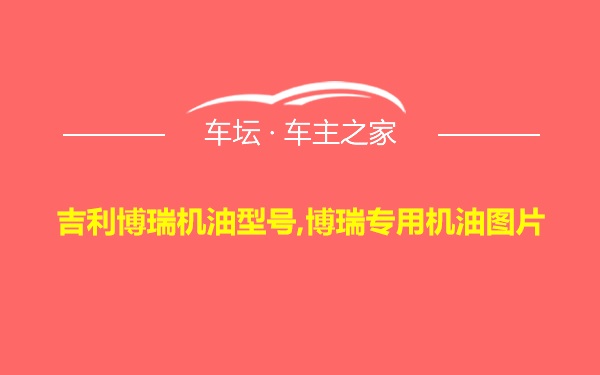 吉利博瑞机油型号,博瑞专用机油图片