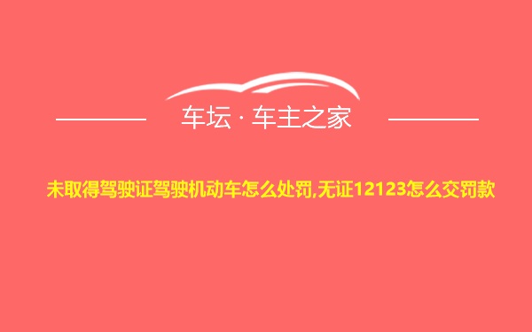 未取得驾驶证驾驶机动车怎么处罚,无证12123怎么交罚款