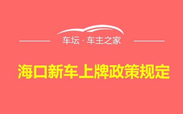 海口新车上牌政策规定