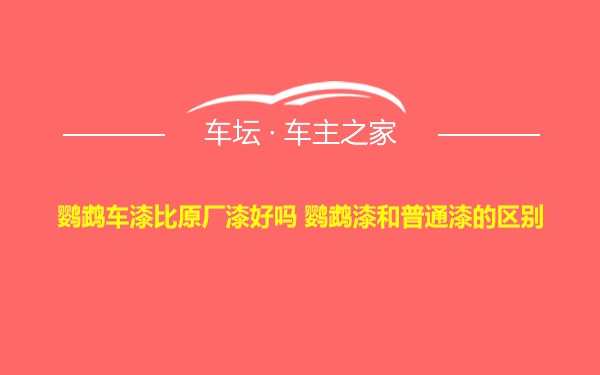 鹦鹉车漆比原厂漆好吗 鹦鹉漆和普通漆的区别