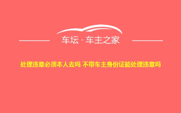 处理违章必须本人去吗 不带车主身份证能处理违章吗