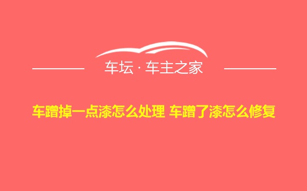 车蹭掉一点漆怎么处理 车蹭了漆怎么修复