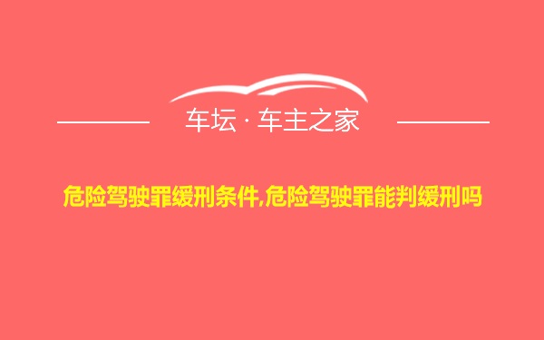 危险驾驶罪缓刑条件,危险驾驶罪能判缓刑吗