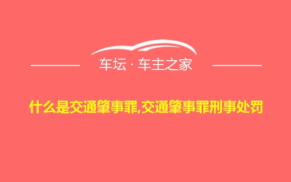 什么是交通肇事罪,交通肇事罪刑事处罚